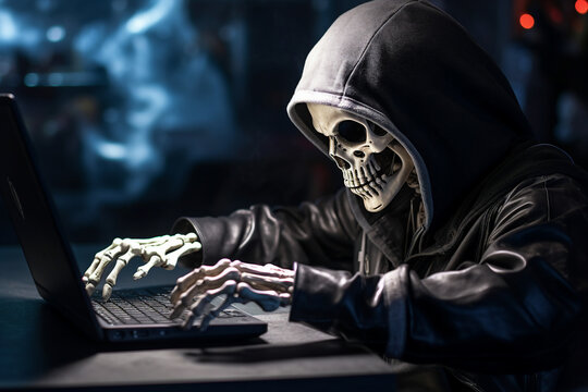 Hard working person in modern interior office programming writing web java script code AI technology generation