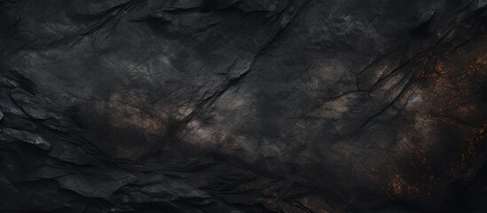 A close up of a dark cave with trees in the background, under a grey sky filled with cumulus clouds. The natural landscape is shrouded in darkness, creating a mysterious atmosphere - Powered by Adobe