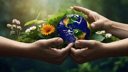Earth Day 2024 eco friendly and global warming concept and save earth from pollution 