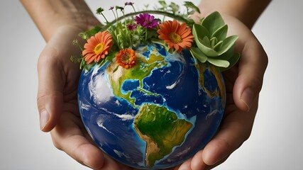 save the planet Earth Day 2024 eco friendly and global warming concept and save earth from...
