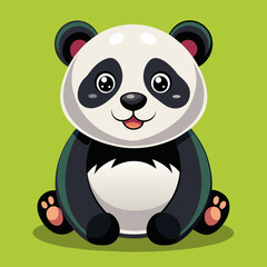 Panda, panda bears, mascot, pet, cartoon, pretty, cute, draw, Character, vector, illustration