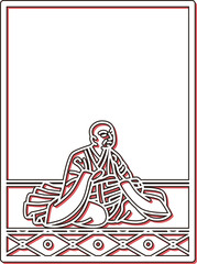 シンプルカラーシャドウ百人一首　西行法師