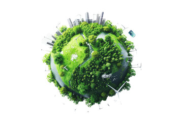 I've created an image that captures a vibrant, green version of planet Earth, emphasizing its lush landscapes, ecological themes, and the concept of sustainability The globe is artistically rendered i - obrazy, fototapety, plakaty