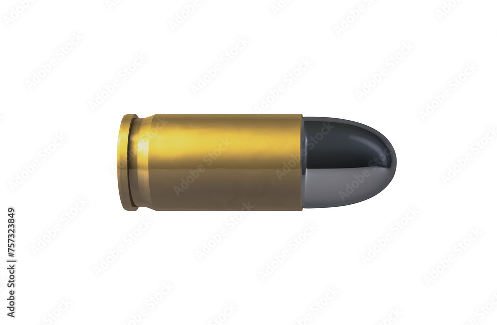 Poster 3d rendering.close up bullet ammo isolated white background with png file.