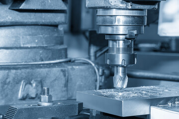 The metal working concept on the milling machine.