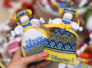 Ukrainian motanka dolls. National costume