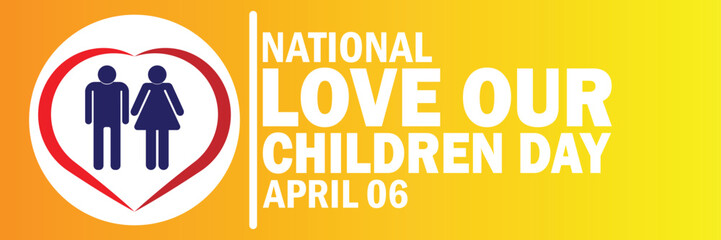 National Love Our Children Day. Suitable for greeting card, poster and banner.