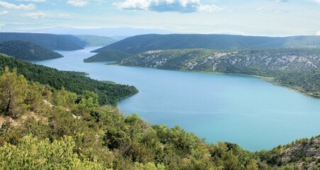 Naklejka na ściany i meble lake Visovac, national park Krka, Croatia