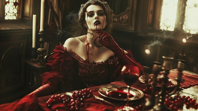 A vampire queen elegant and eternal