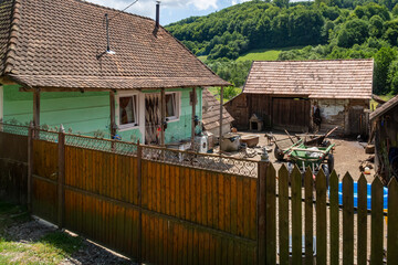 Old Farm house in the carpathian of romania - obrazy, fototapety, plakaty