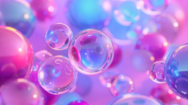 Illustration of colorful 3d bubbles