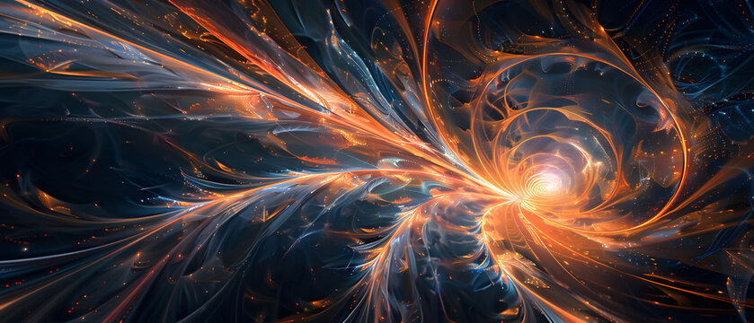 
Every curve, every interstitial space between the glowing ribbons, thrums with infinitesimal nodes of scintillating energy โ&euro;&ldquo; the pure primordial data streaming from this archetypal fractal genesis.