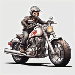 Motorcycle Cartoon Logo Design Very Cool