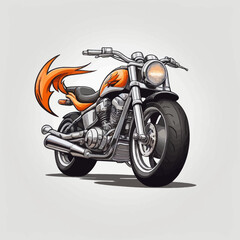 Motorcycle Cartoon Logo Design Very Cool