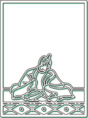 シンプルカラーシャドウ百人一首　後京極摂政前太政大臣