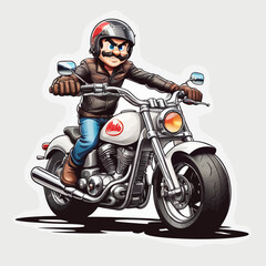 Fototapeta premium Motorcycle Cartoon Logo Design Very Cool
