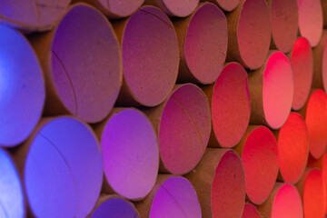 Simple toilet paper rolls with colored backlighting
