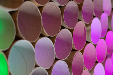 Simple toilet paper rolls with colored backlighting