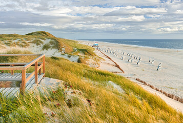 Aussichtsplattform am Strand in Nordsylt, Sylt, Schleswig-Holstein, Deutschland