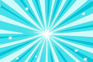 Vivid sunburst backdrop featuring cool turquoise hues. Energetic and dynamic.