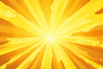 Fototapeta na wymiar Sunburst background with golden yellow rays bursting outward, evoking a sense of warmth, positivity, and brightness, pop acrt cartoonist