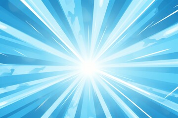 Serene sunburst backdrop featuring tranquil blue rays. Peaceful and soothing.