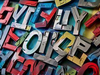 Inclusive high-tech fitness theme with abstract silver "INCLUSION" letters on vibrant gym mat for motivational imagery