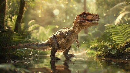 Lovely dino enjoying the tranquility of nature