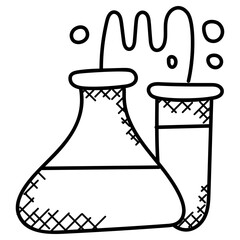 chemical experiment icon, simple vector design