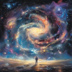 Cosmology theories origins of the universe - obrazy, fototapety, plakaty