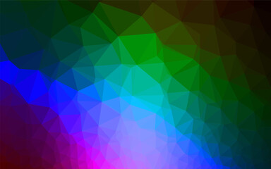 Dark Multicolor, Rainbow vector polygon abstract layout.