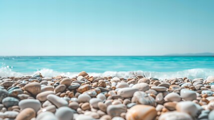 Fototapeta na wymiar beach with stones and sea