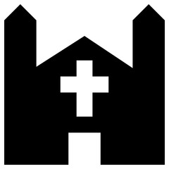 church icon, simple vector design