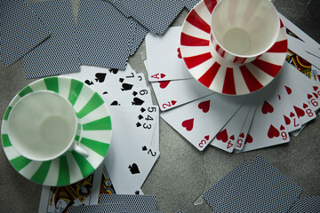 playing cards on the table
