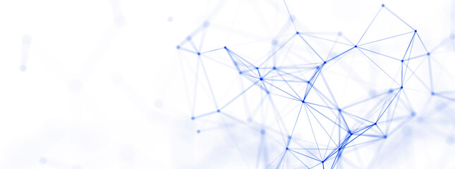 Abstract illustration with connected dots and lines. Digital network background. 3D rendering.