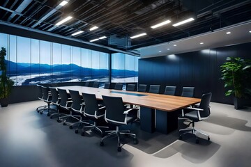 smart conference room with AI-driven environmental control - obrazy, fototapety, plakaty