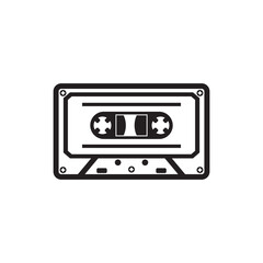 tape cassette icon logo vector design template