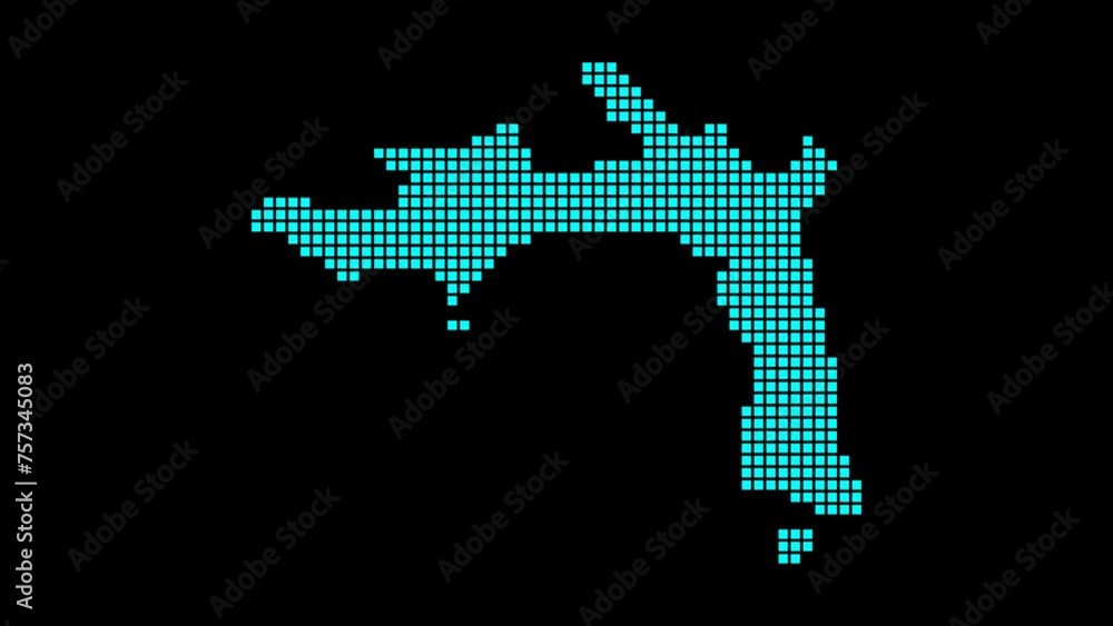Poster Peter Island digital map. Map of Peter Island in dotted style. Border shape filled with rectangles. Powerful video.