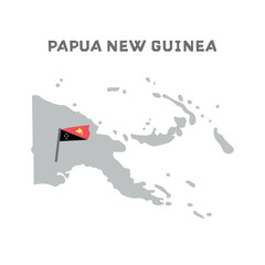 Papua New Guinea vector map with the flag inside. Map of the Papua New Guinea with the national flag isolated on white background. Vector illustration