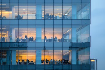 People working at office building, Modern business building, Banks and office buildings. Photography