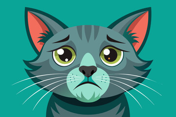 Sad cat vector illustration