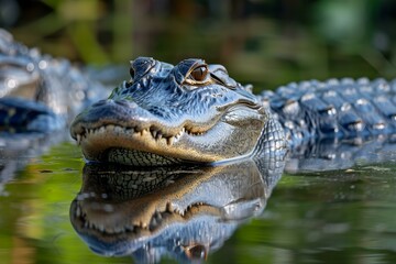 Fototapeta premium Alligator animal. Wildlife nature danger. Generate Ai