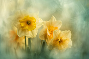 вЂњEthereal Yellow and White Daffodils Dancing in Soft Light BannerвЂќ