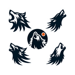 Roaring Wolf Head Vector Design