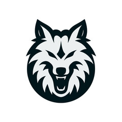 Roaring Wolf Head Vector Design