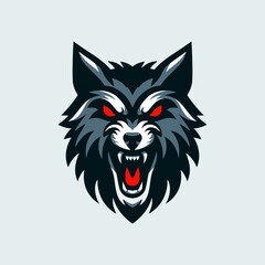 Roaring Wolf Head Vector Design