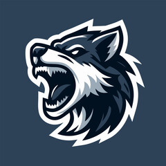 Roaring Wolf Head Vector Design