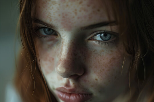 young woman with bitchy sneer, close up photo 