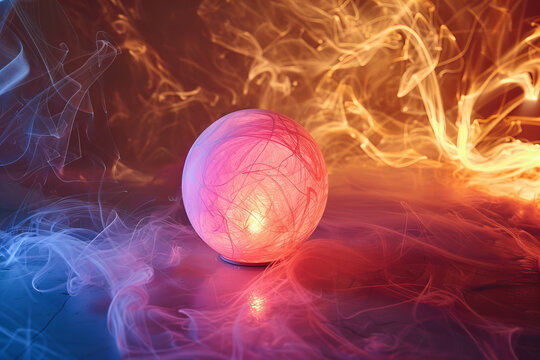 Mystical Orb Illuminated in Swirling Smoke Fantasy Banner