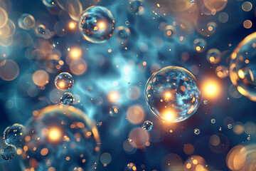 Mesmerizing Cosmic Bubbles Floating in Ethereal Space Banner